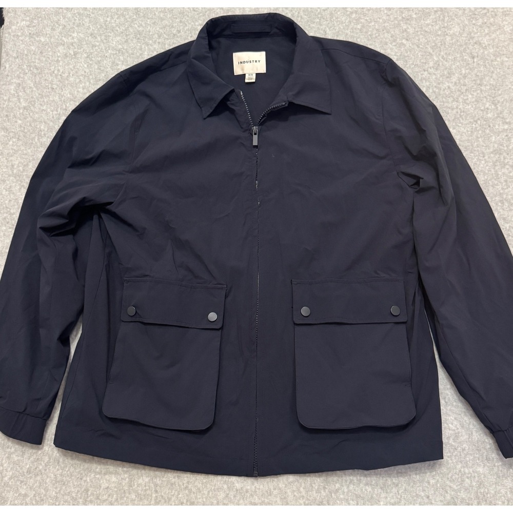 Industry Republic Clothing Mens Navy Blue Full Zip‎ Utility Jacket Size Medium